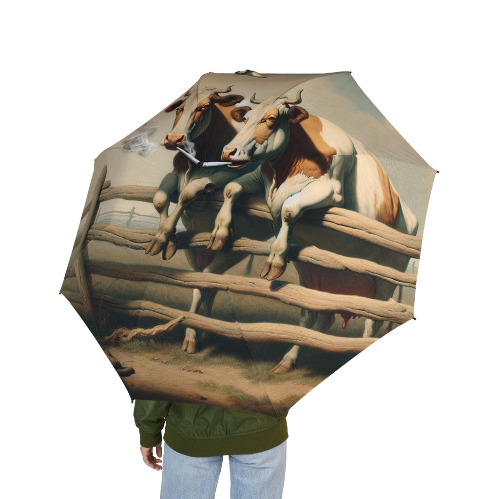 The Laughing Sinner Cows Smoking Weed Umbrella for rainy days, sunny days or for anytime.