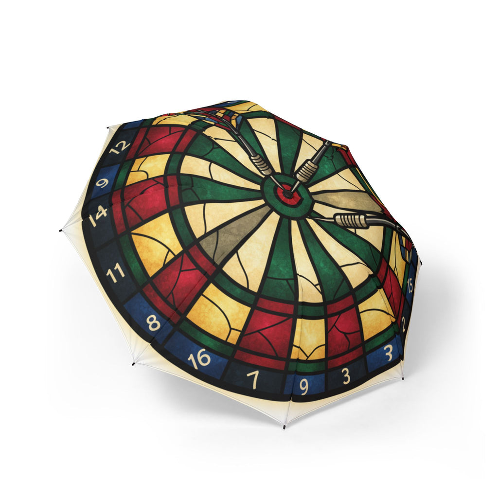 The Laughing Sinner Stained Glass Dartboard Umbrella for rainy days, sunny days or for anytime.