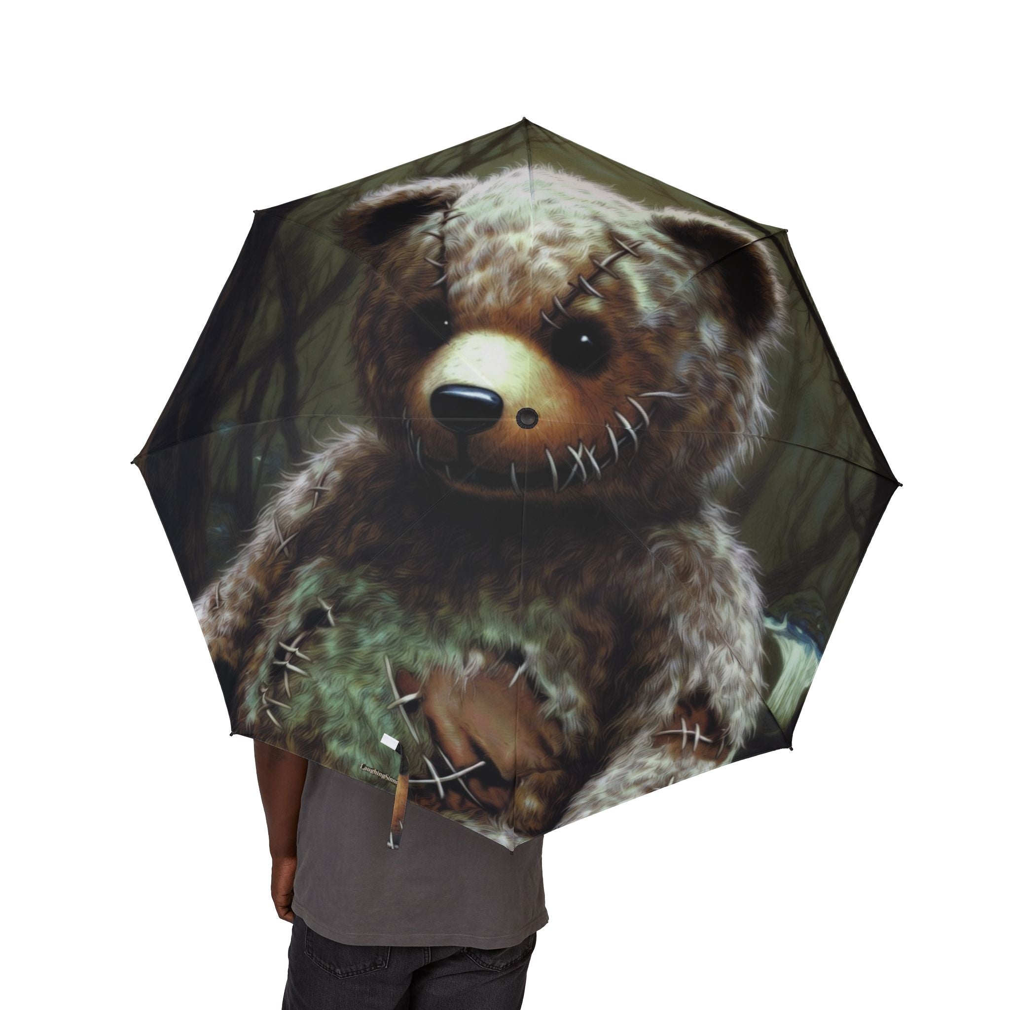 Zombie Teddy Bear Umbrella Laughing Sinner