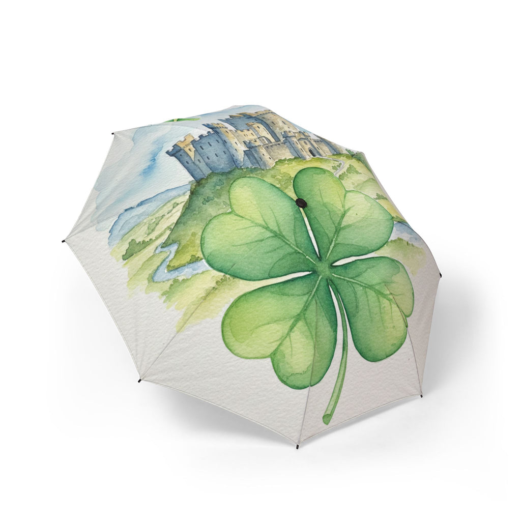 The Laughing Sinnere Irish Clover and Castle Umbrella for St. Patricks Day or anytime.