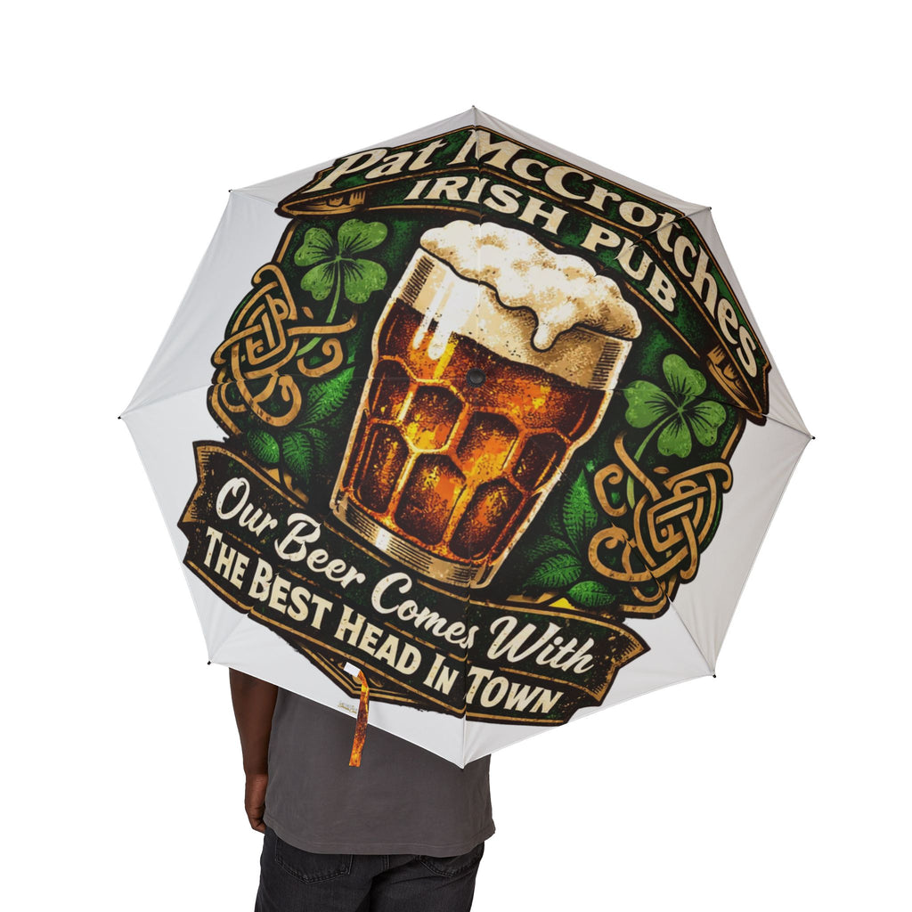 Pat McCrotches Irish Pub Beer Logo Foldable Umbrella - Laughing Sinner
