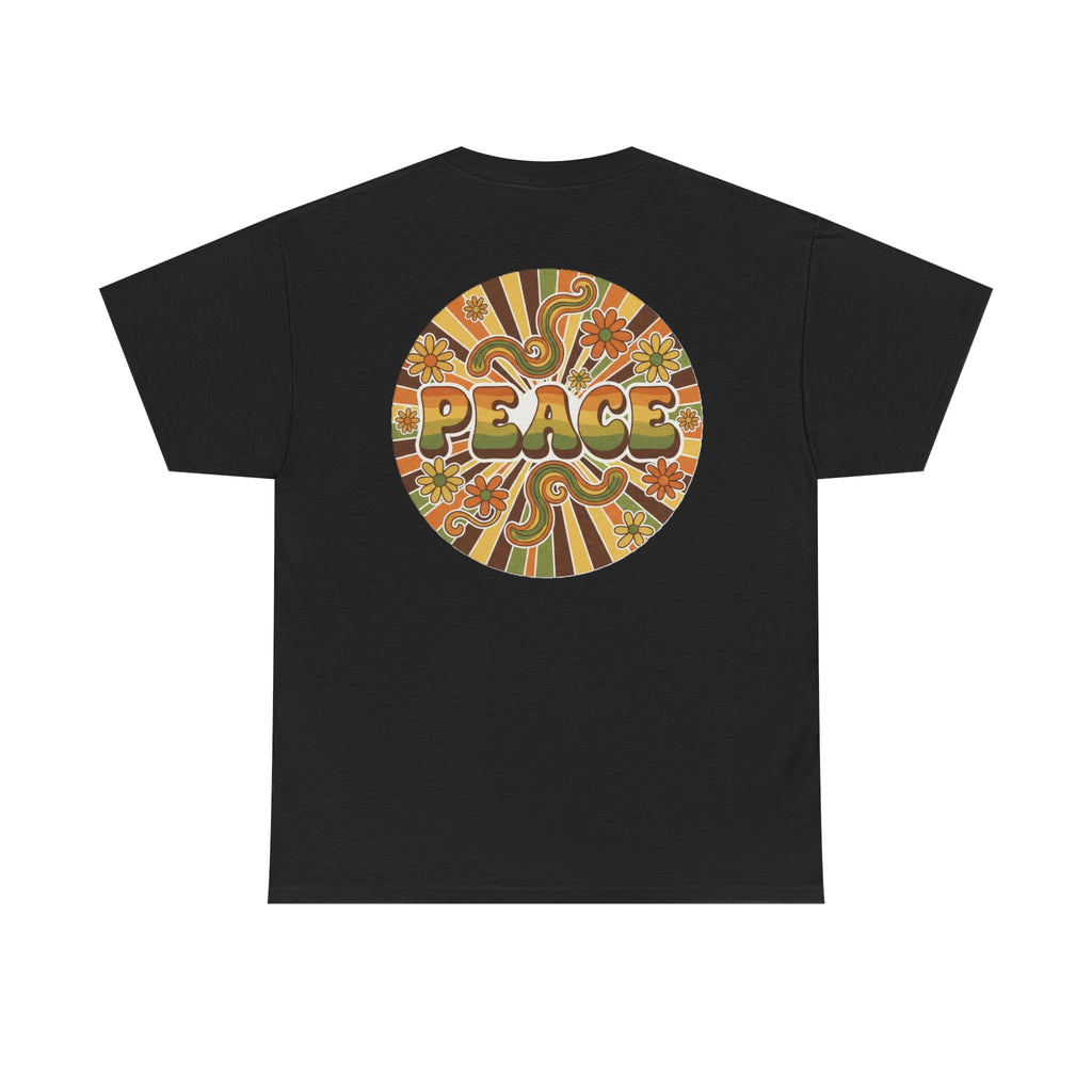 Retro 'Peace' Graphic Tee — 70s Psychedelic Vintage Vibe T-Shirt
