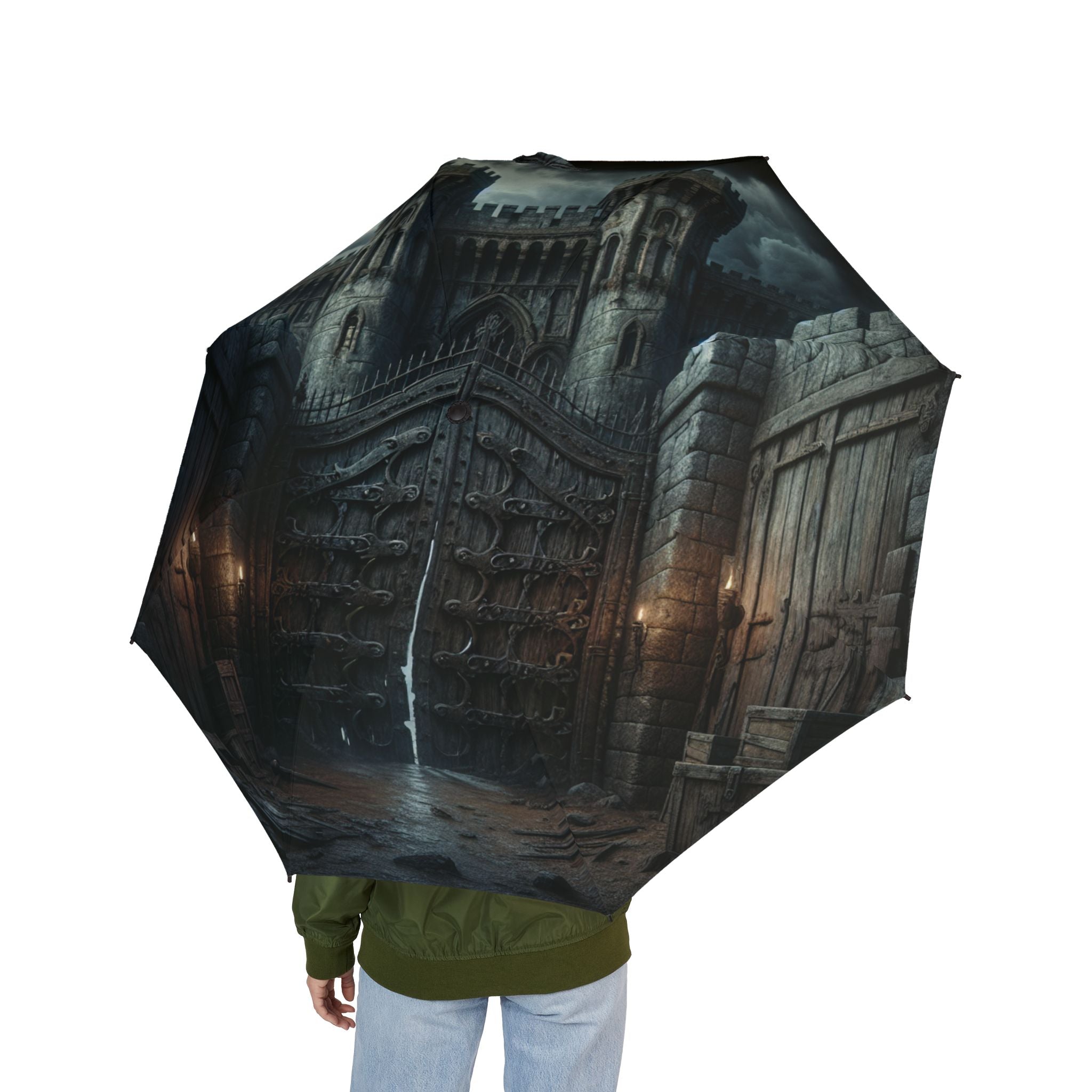 The Laughing Sinner Old Castle Gate Umbrella for rainy days, sunny days or for anytime.