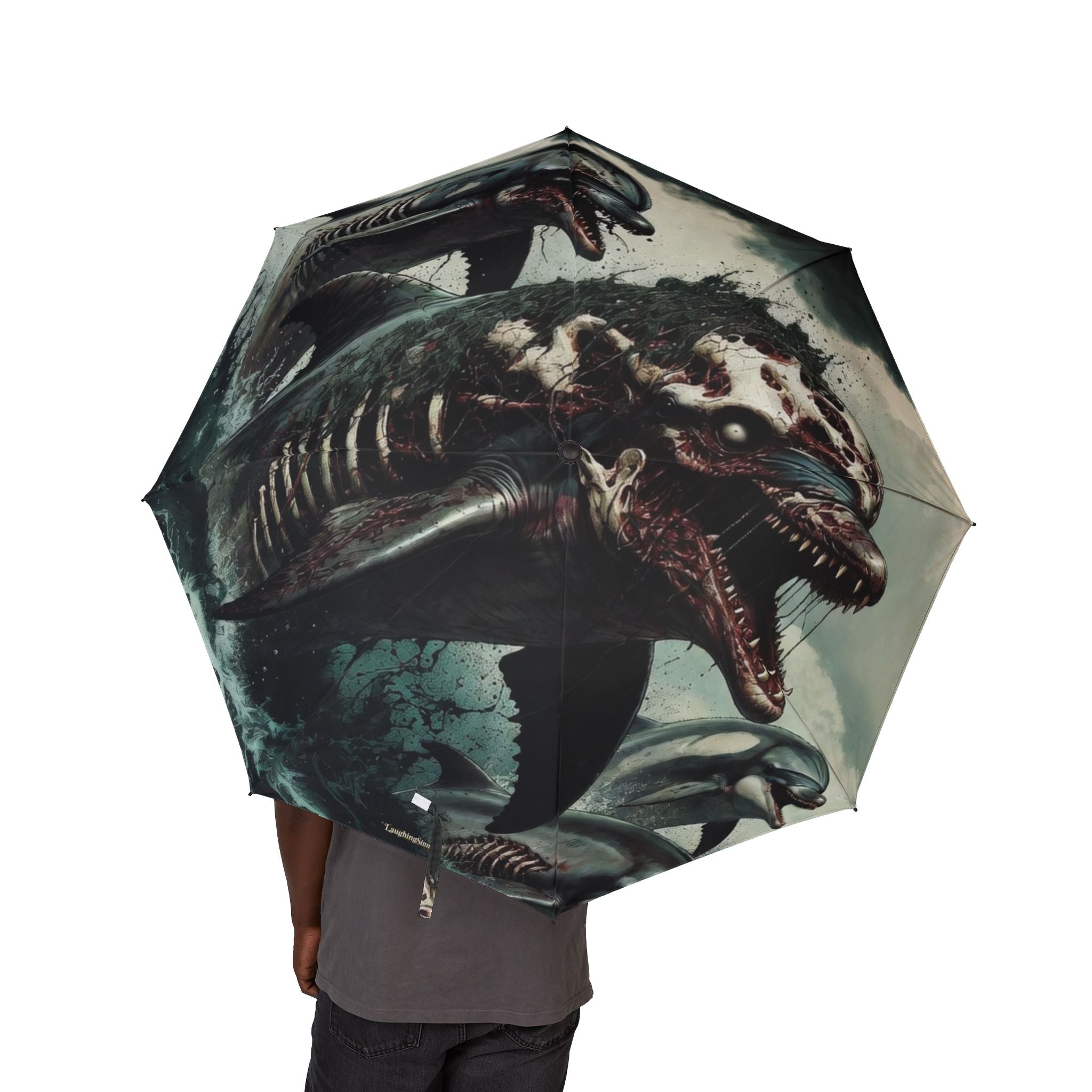Laughing Sinner Zombie Dolphin Umbrella