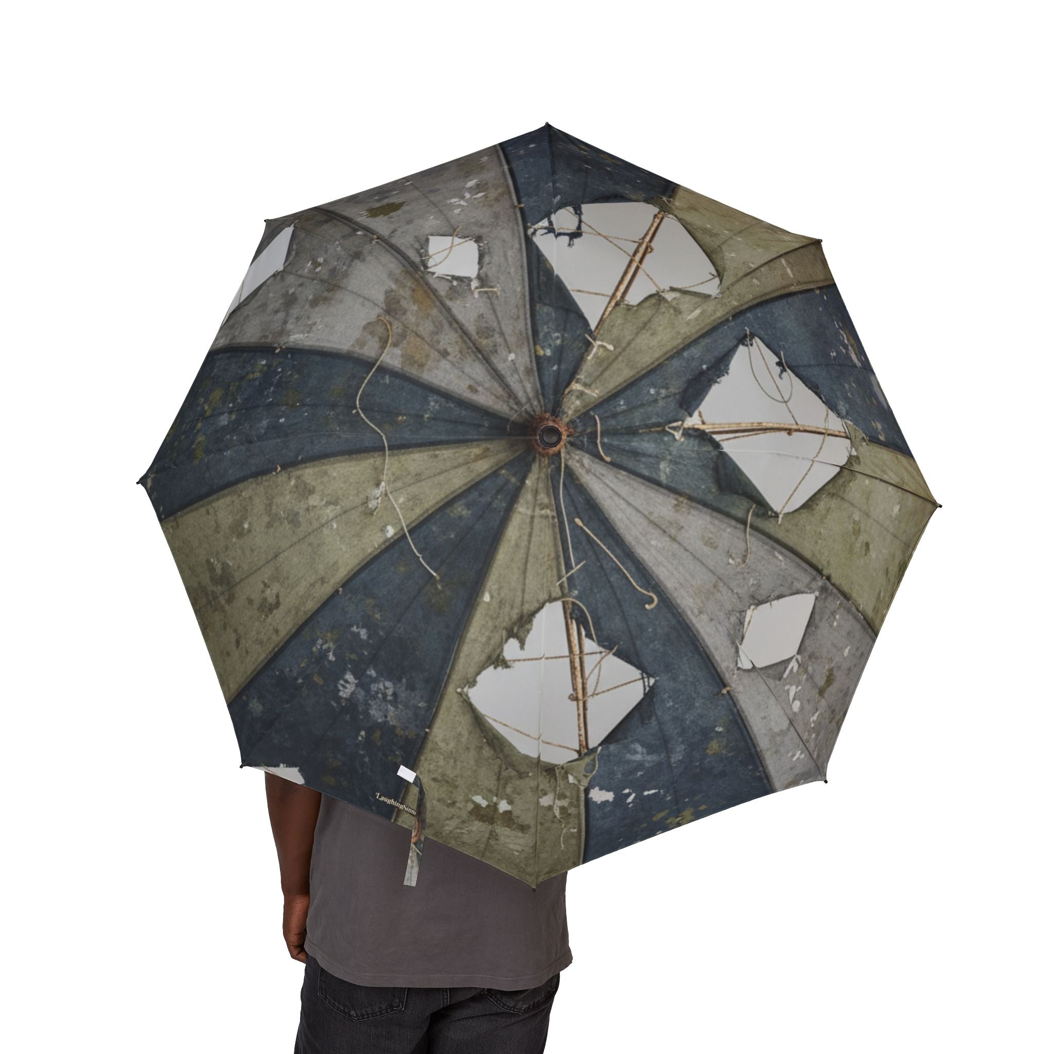 Ripped Up Umbrella Print Laughing Sinner Umbrella