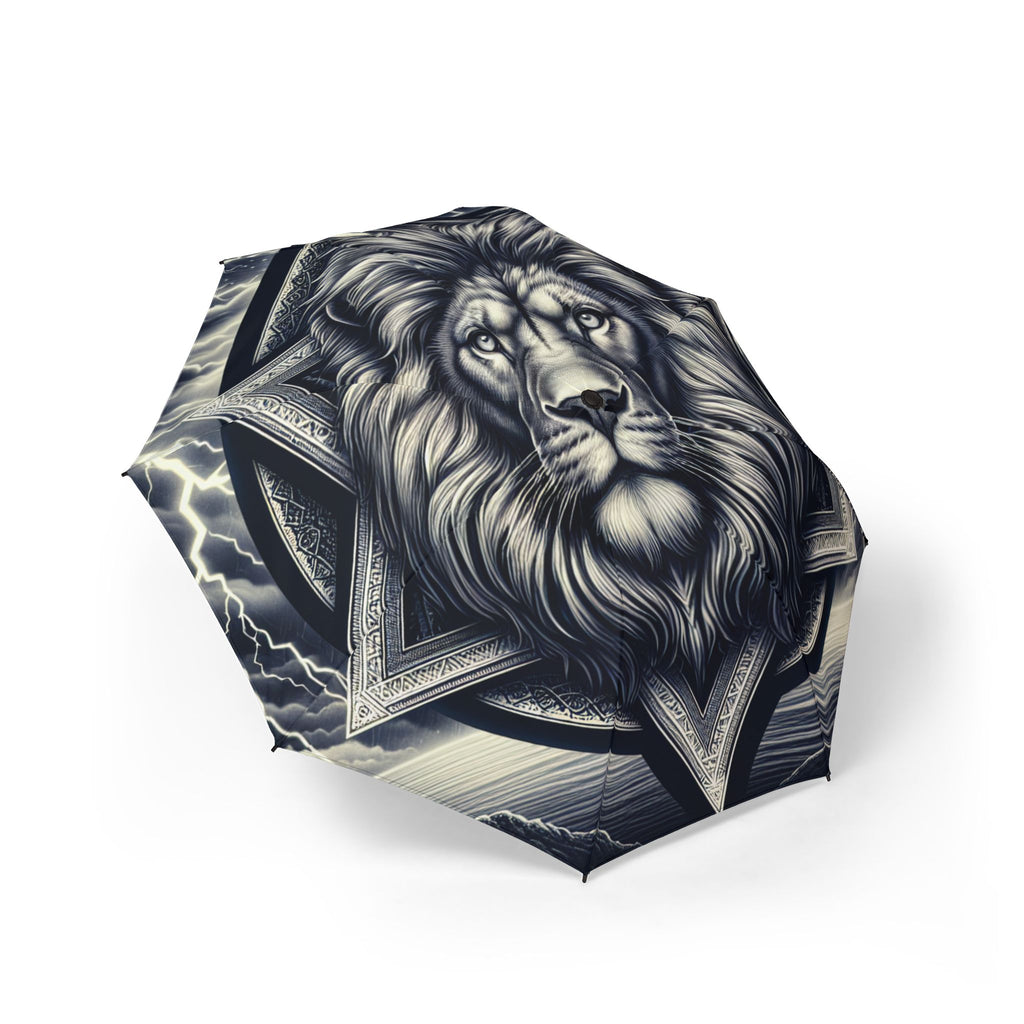 The Laughing Sinner Lion over Star of David Umbrella for rainy days, sunny days or for anytime.
