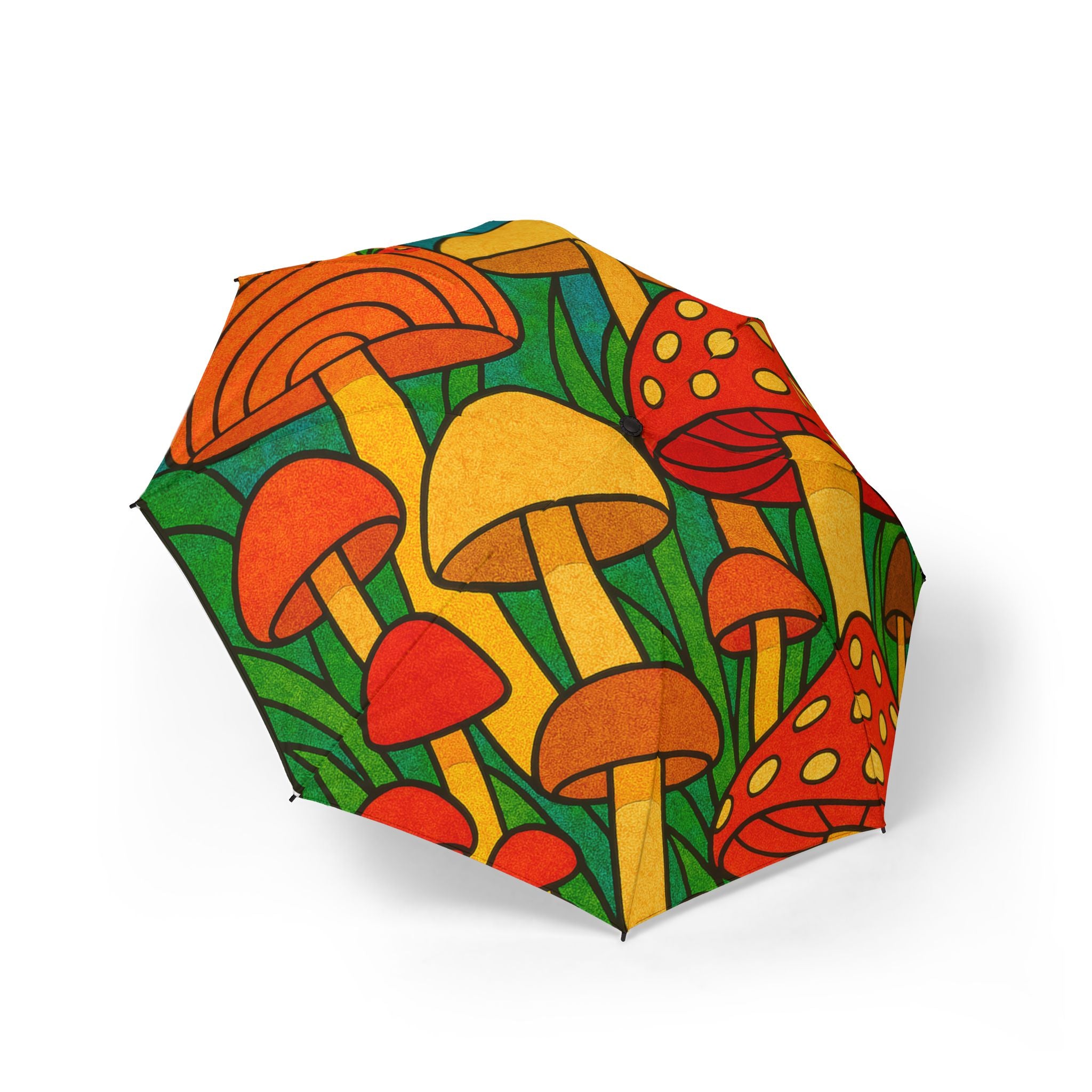 The Laughing Sinner Colorful Mushrooms Umbrella for rainy days, sunny days or for anytime.
