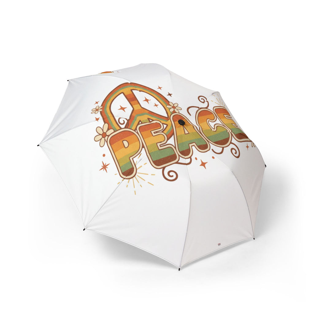 Peace Sign Foldable Umbrella — Retro Hippie Vibe