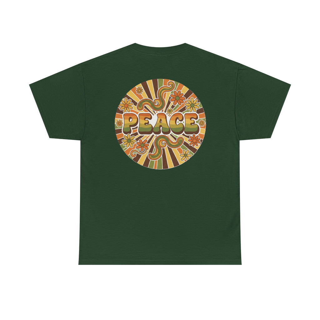 Retro 'Peace' Graphic Tee — 70s Psychedelic Vintage Vibe T-Shirt