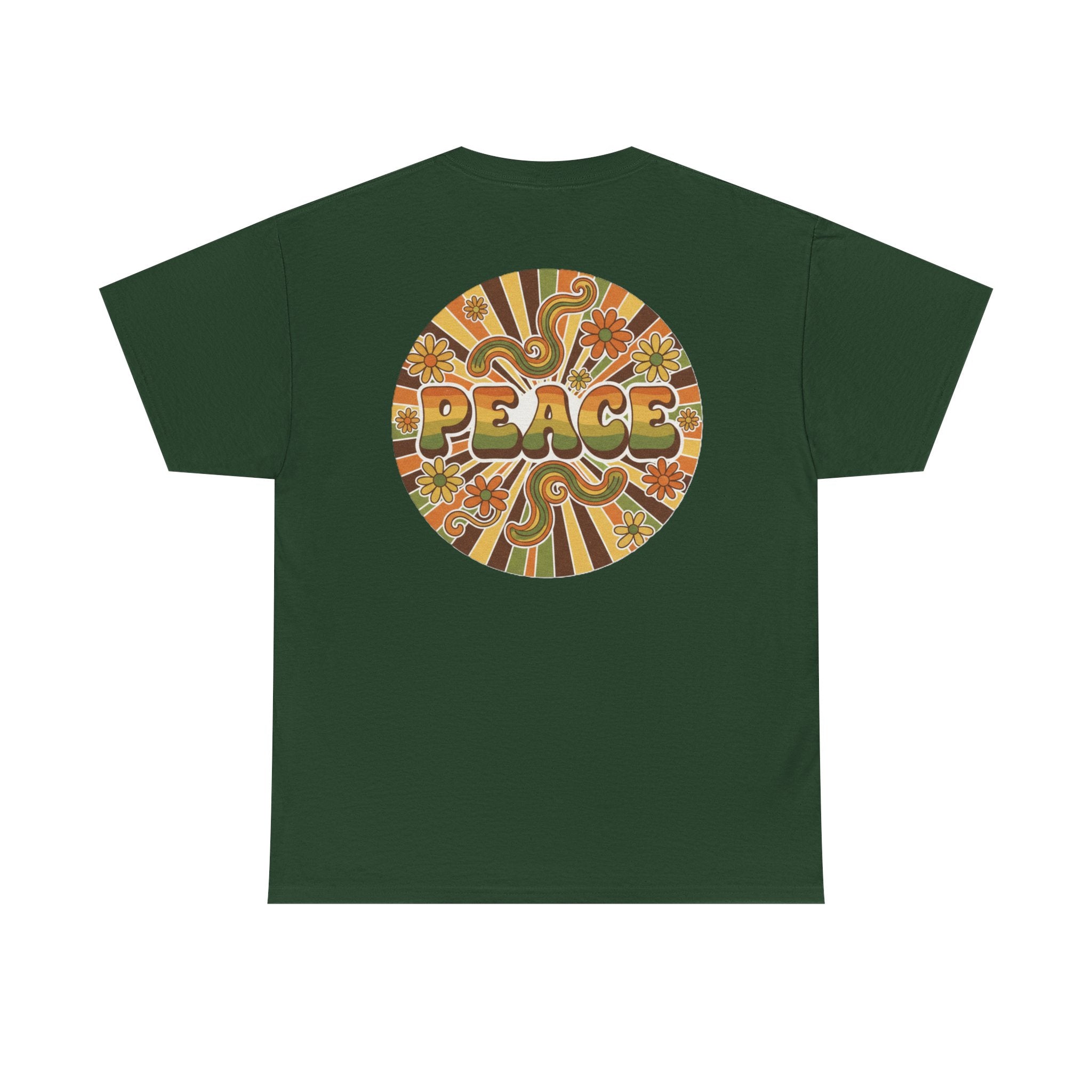 Retro 'Peace' Graphic Tee — 70s Psychedelic Vintage Vibe T-Shirt