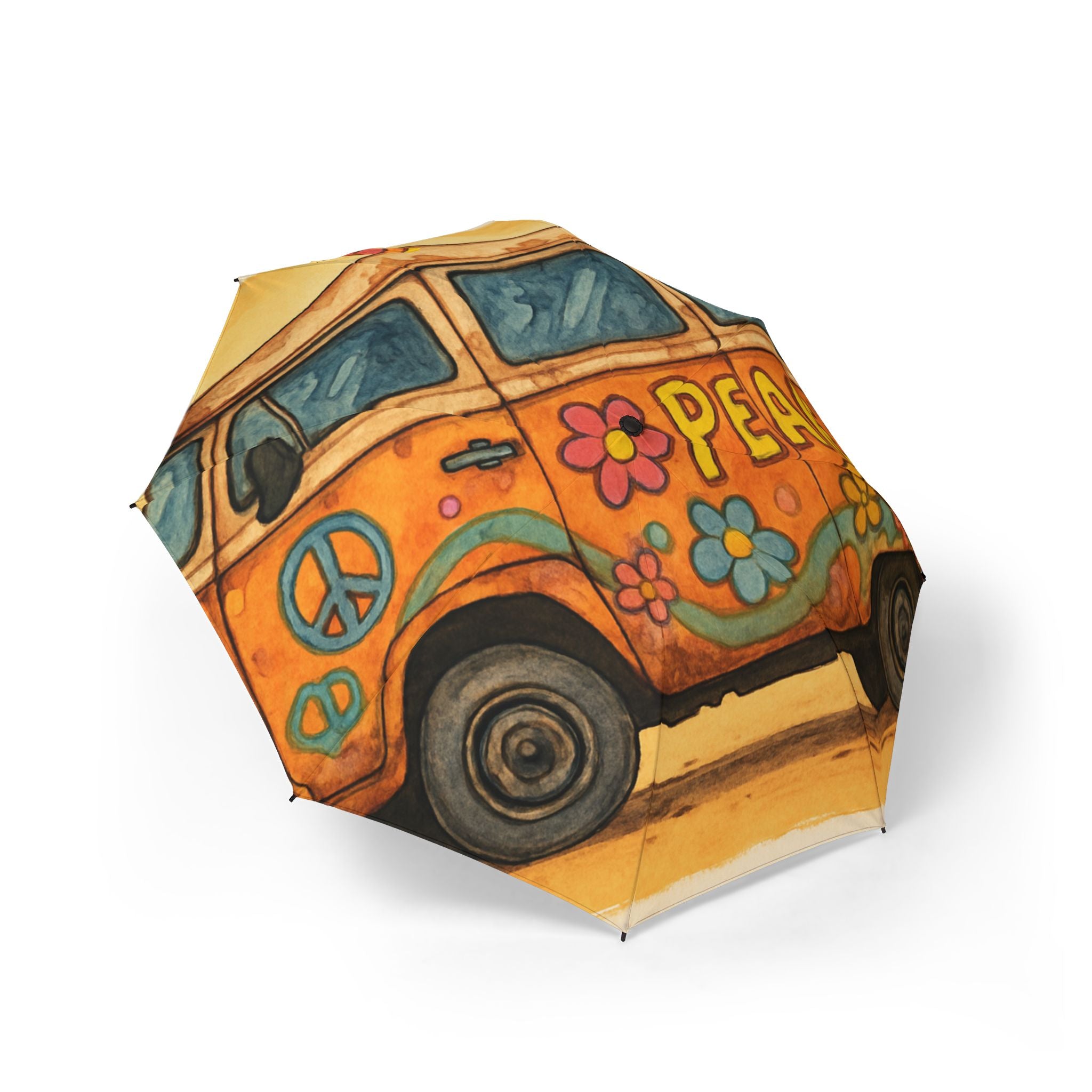 The Laughing Sinner Peace Bus Umbrella for rainy days, sunny days or for anytime.