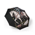 Skeleton Rider Horse Foldable Umbrella — Gothic Horseback Rain Umbrella