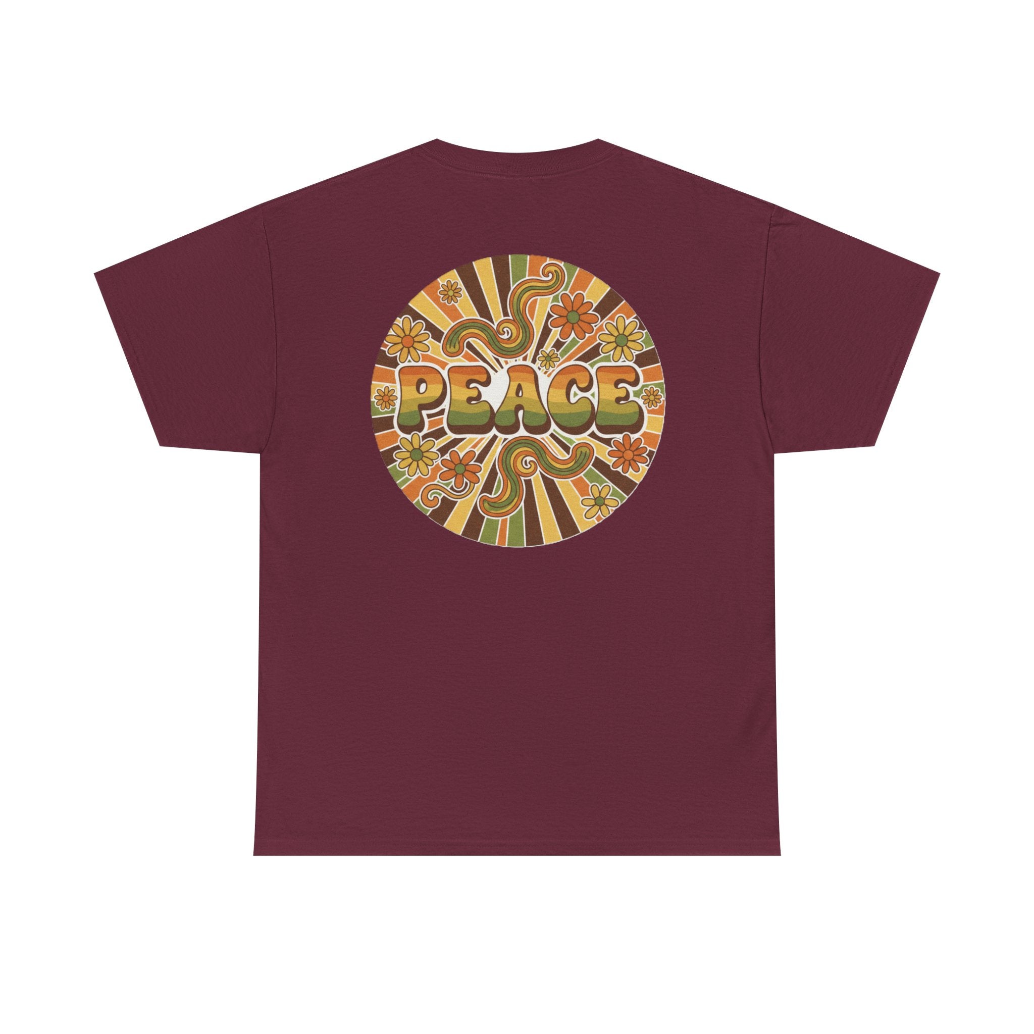 Retro 'Peace' Graphic Tee — 70s Psychedelic Vintage Vibe T-Shirt
