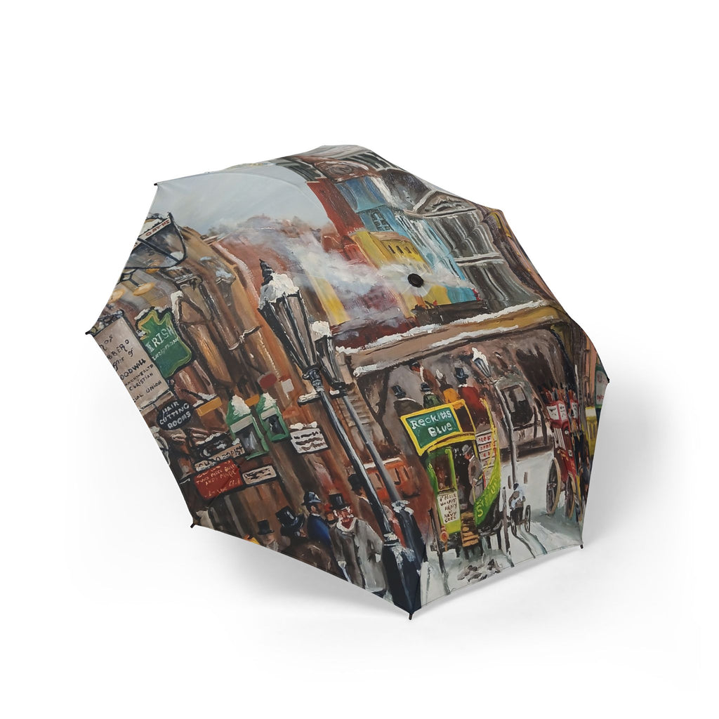 The Laughing Sinner Old City Street Umbrella for rainy days, sunny days or for anytime.