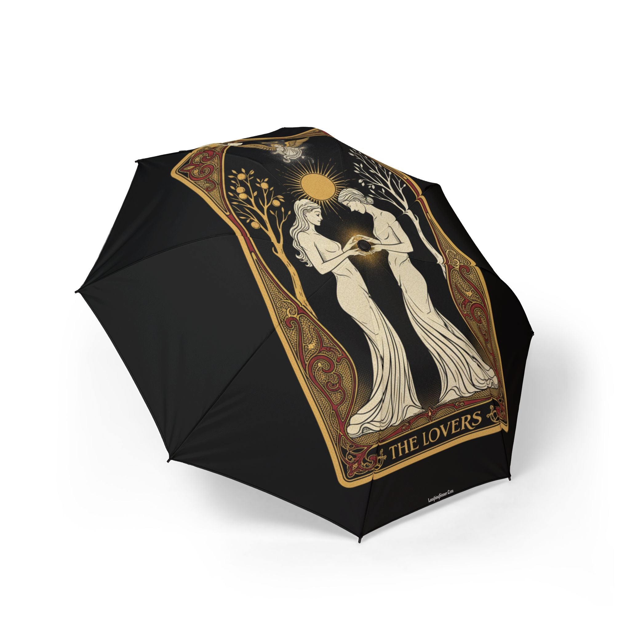 The Laughing Sinner Lovers Tarot Umbrella for rainy days, sunny days or for anytime.