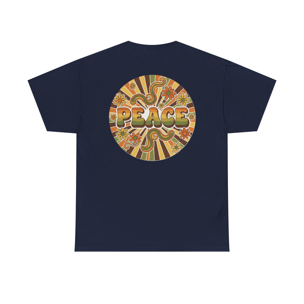 Retro 'Peace' Graphic Tee — 70s Psychedelic Vintage Vibe T-Shirt