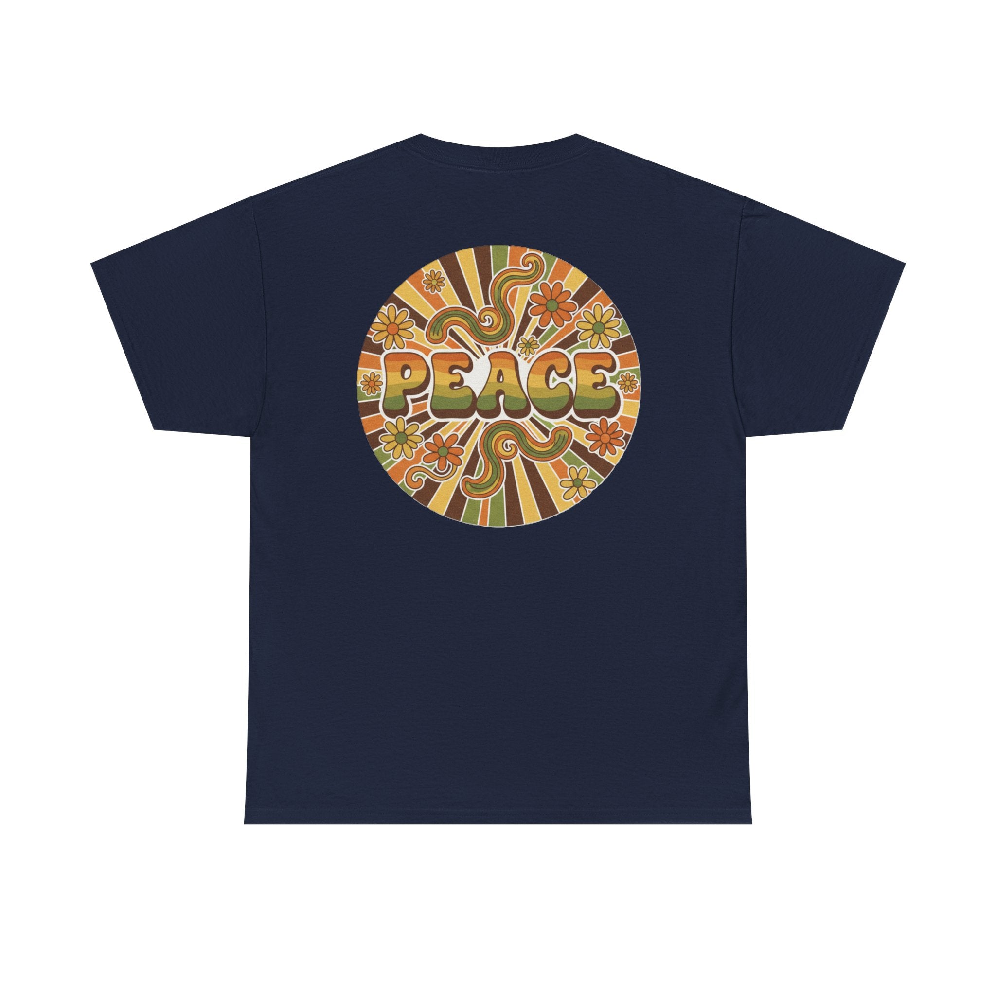 Retro 'Peace' Graphic Tee — 70s Psychedelic Vintage Vibe T-Shirt
