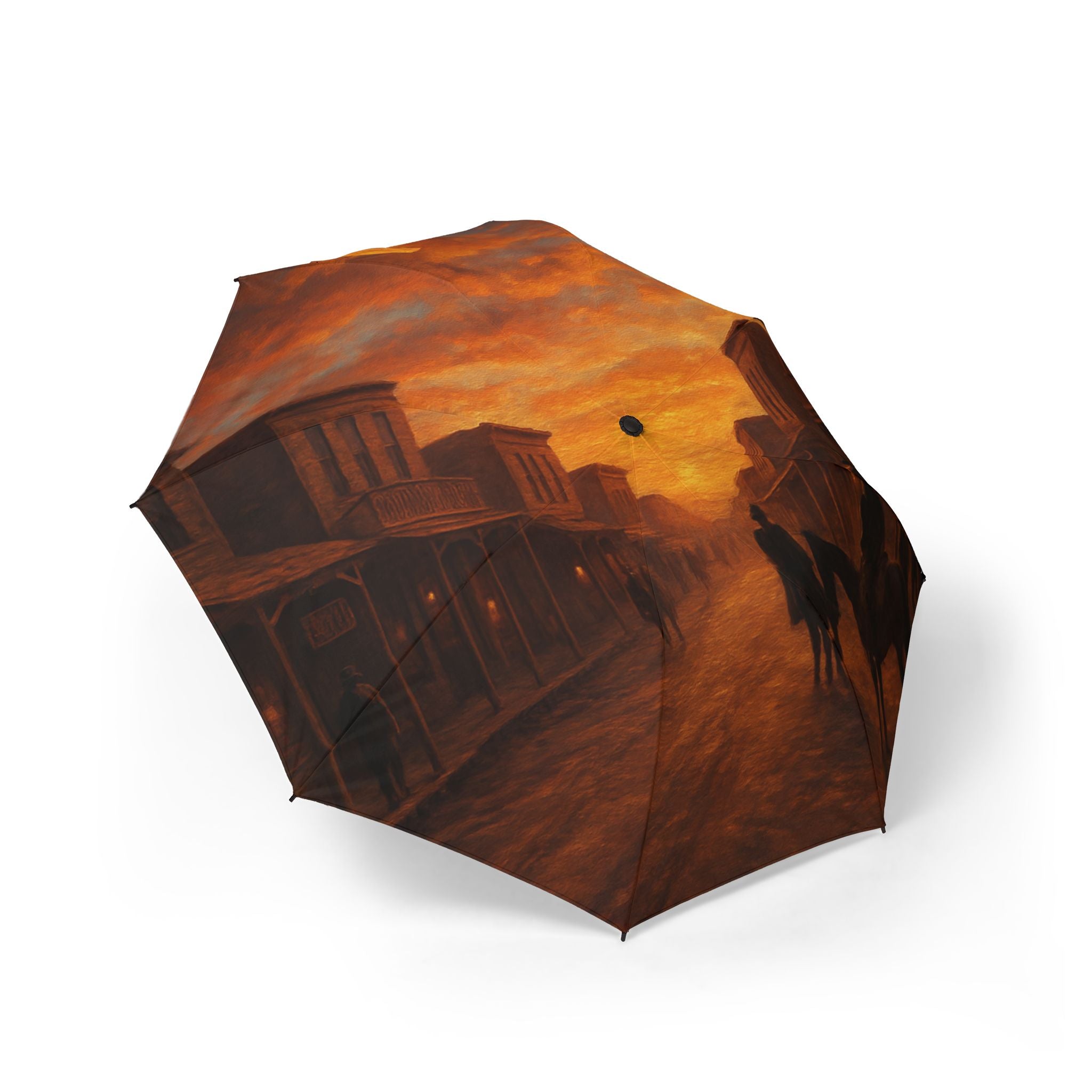 The Laughing Sinner Tombstone Sunset Umbrella for rainy days, sunny days or for anytime.