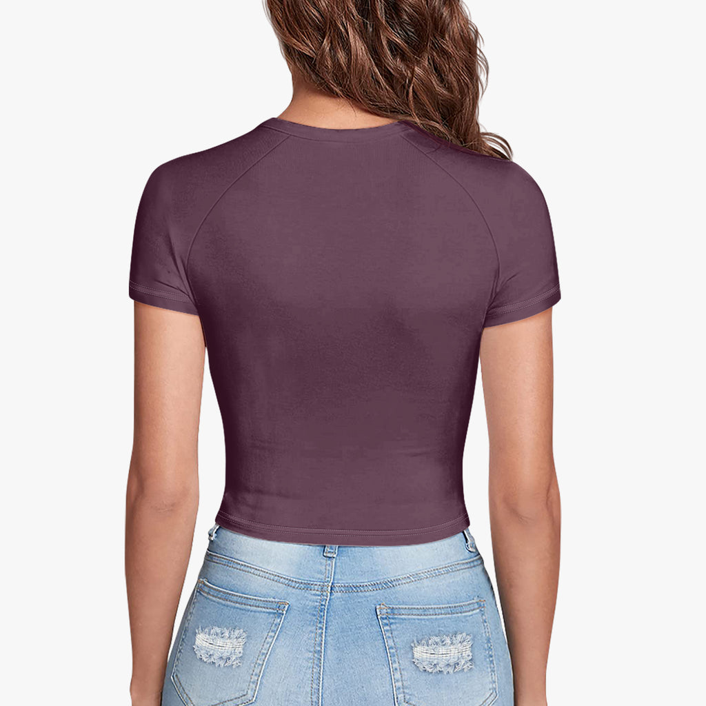 Laughing Sinner Designed Women's Fitted Crop Top Tee