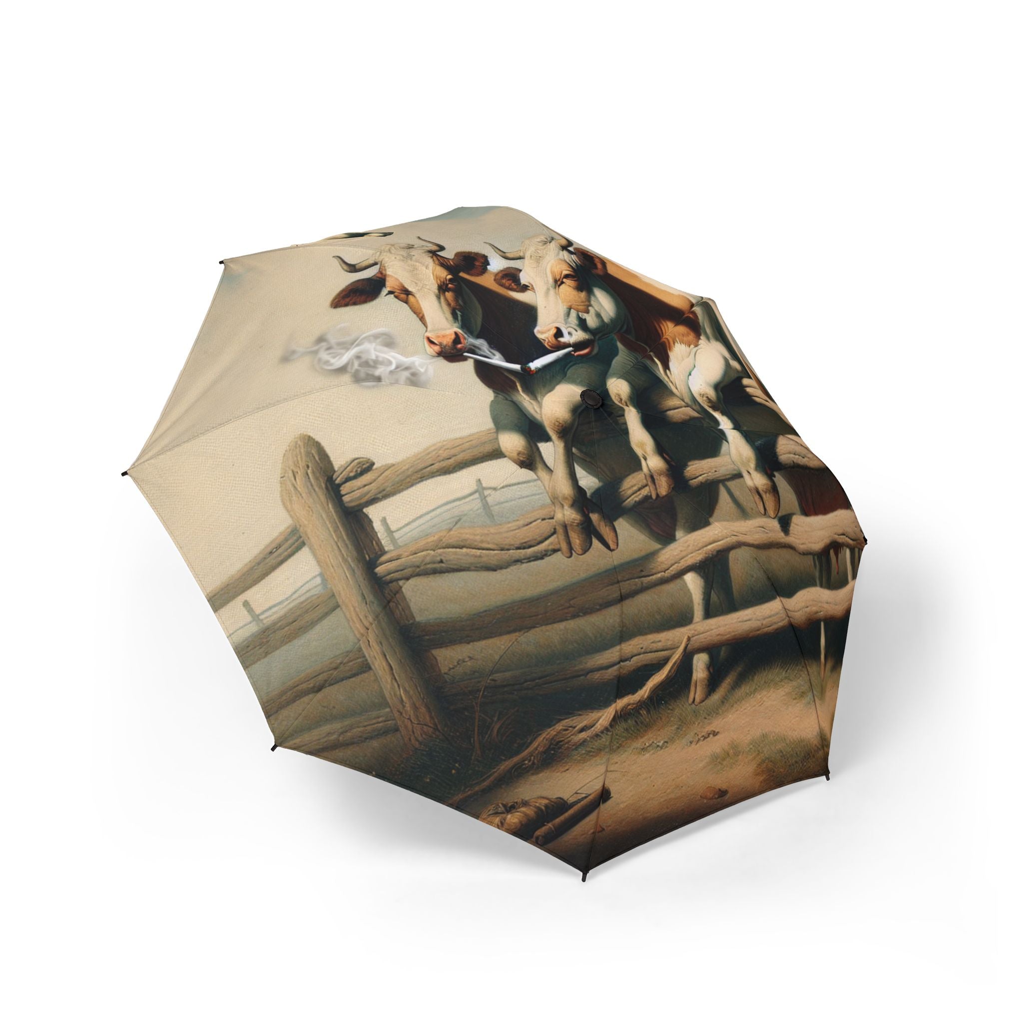 The Laughing Sinner Cows Smoking Weed Umbrella for rainy days, sunny days or for anytime.