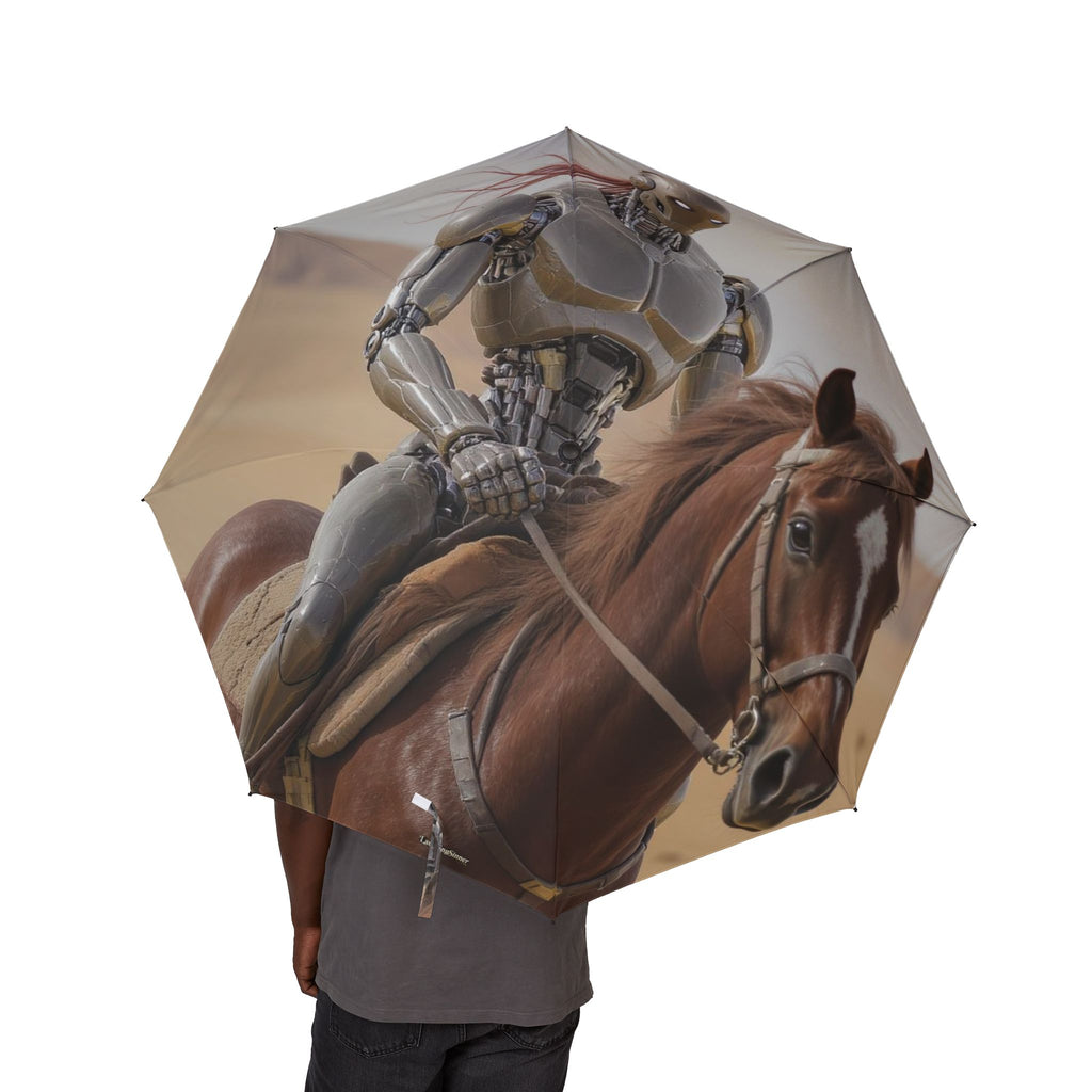 Robot riding horse Laughing Sinner Umbrella
