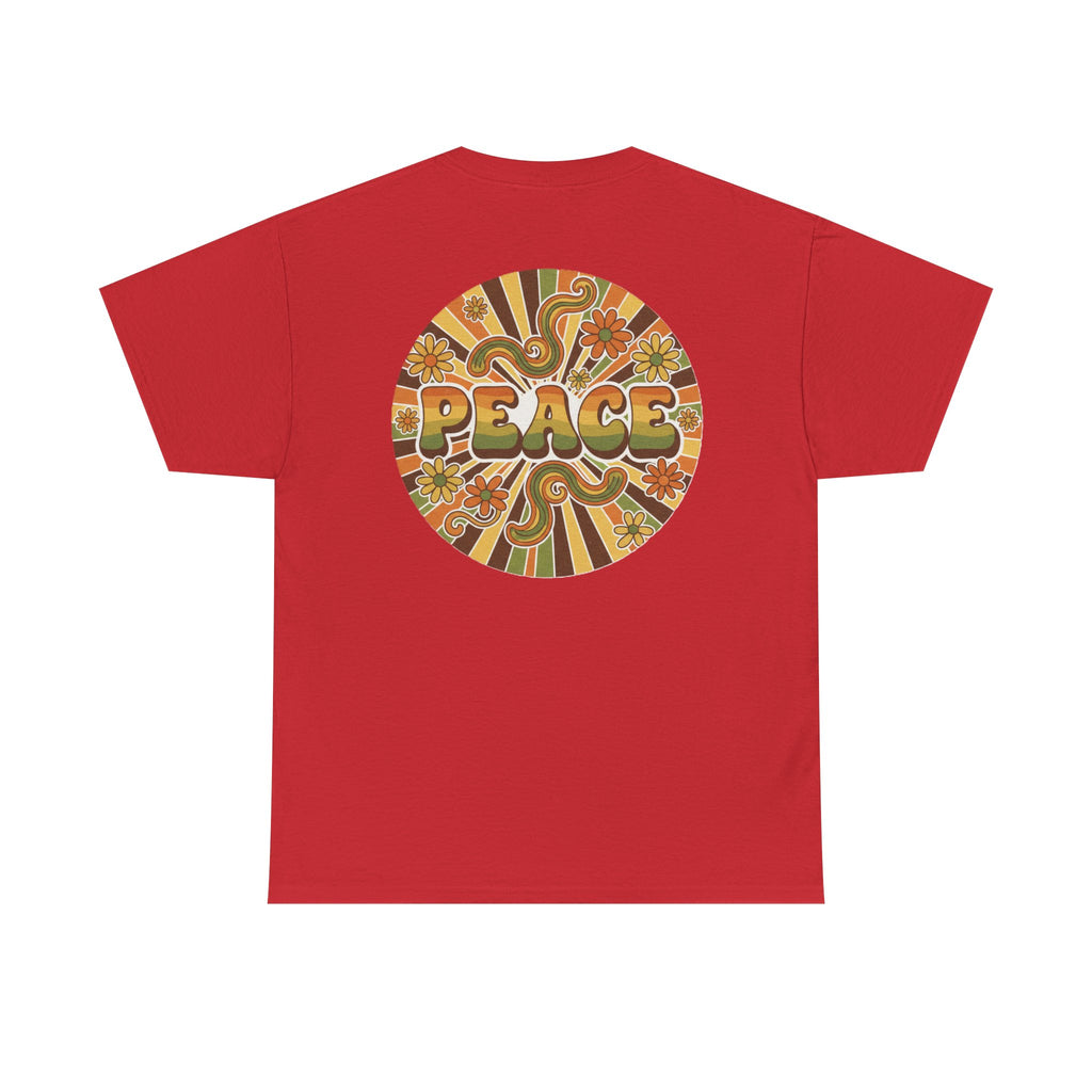 Retro 'Peace' Graphic Tee — 70s Psychedelic Vintage Vibe T-Shirt