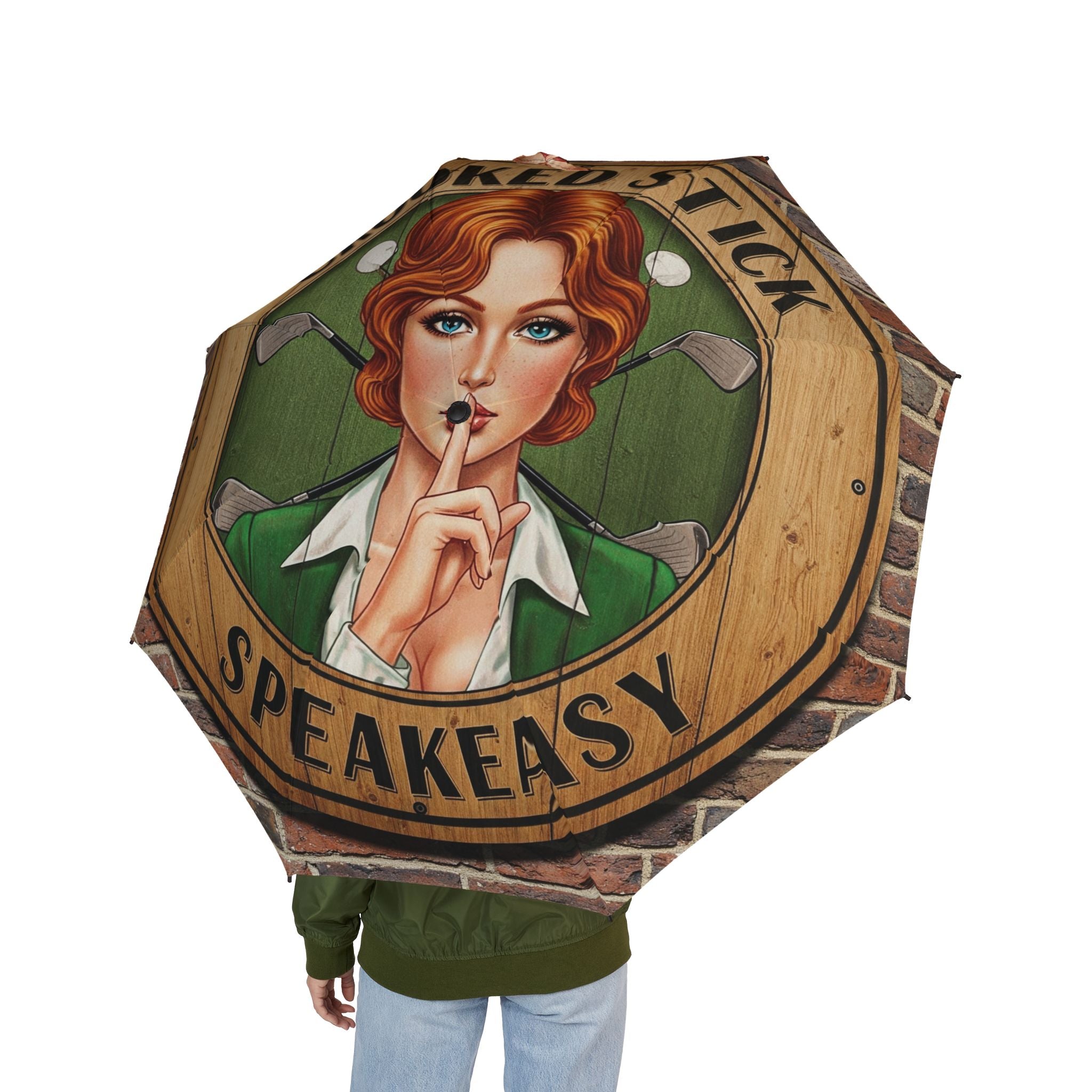 The Laughing Sinner Crooked Stick Speakeasy Umbrella for rainy days, sunny days or for anytime.