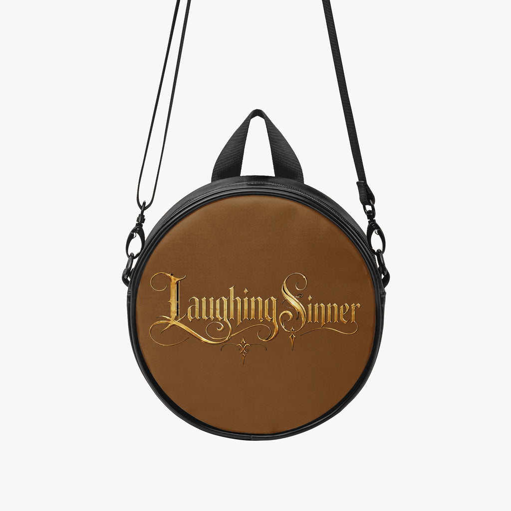 Laughing Sinner Designed Round Crossbody Bag