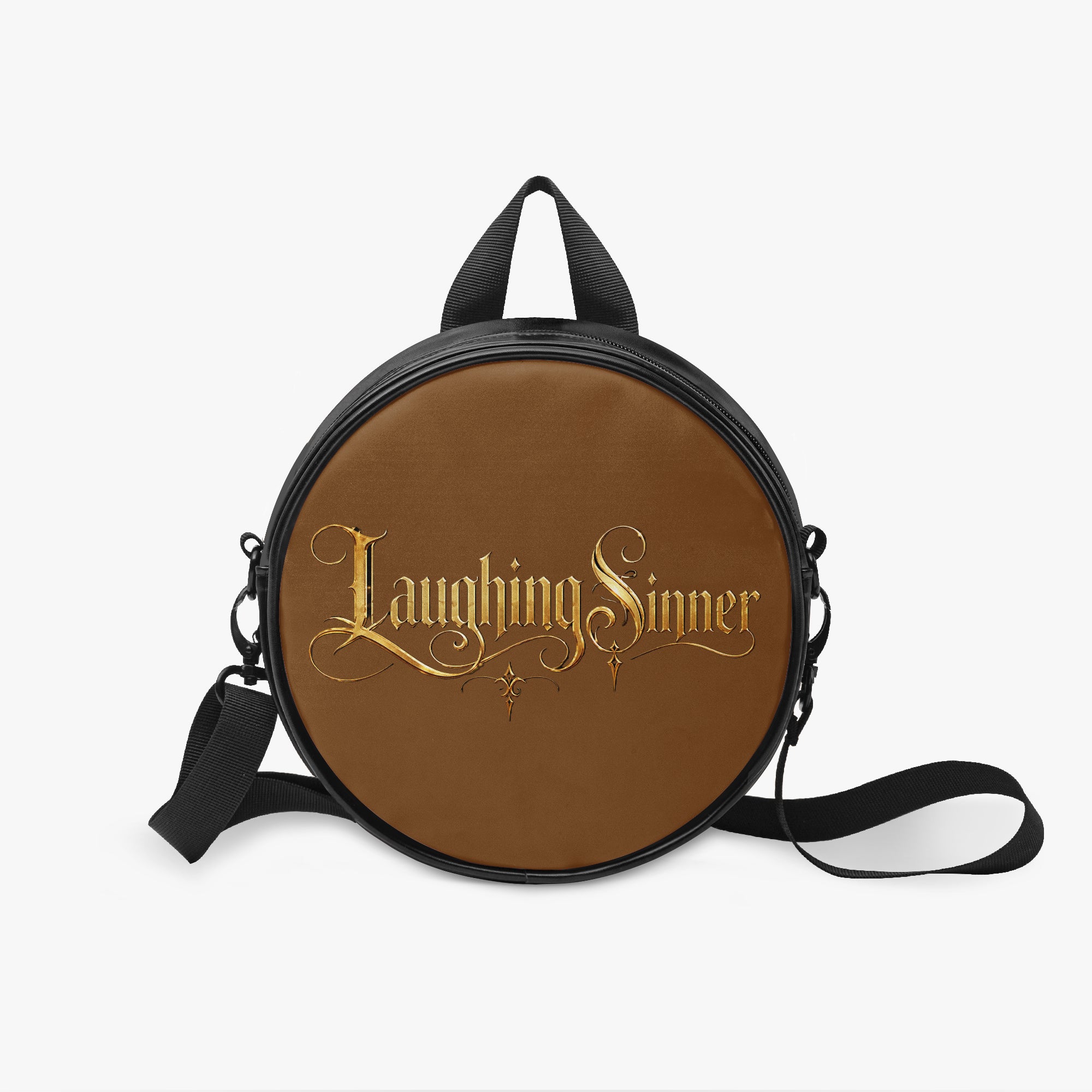 Laughing Sinner Designed Round Crossbody Bag